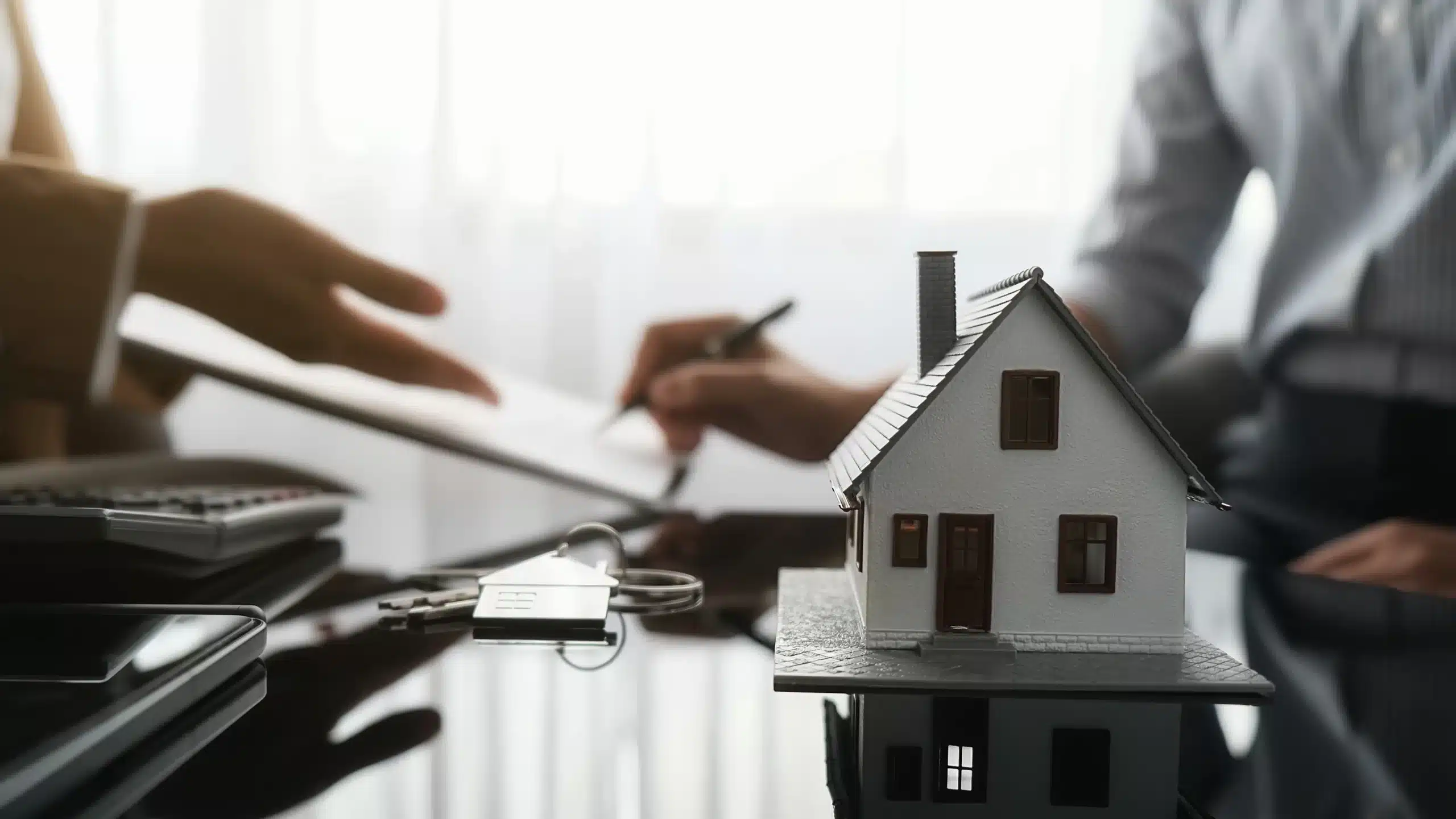 Real estate lawyer answering questions.
